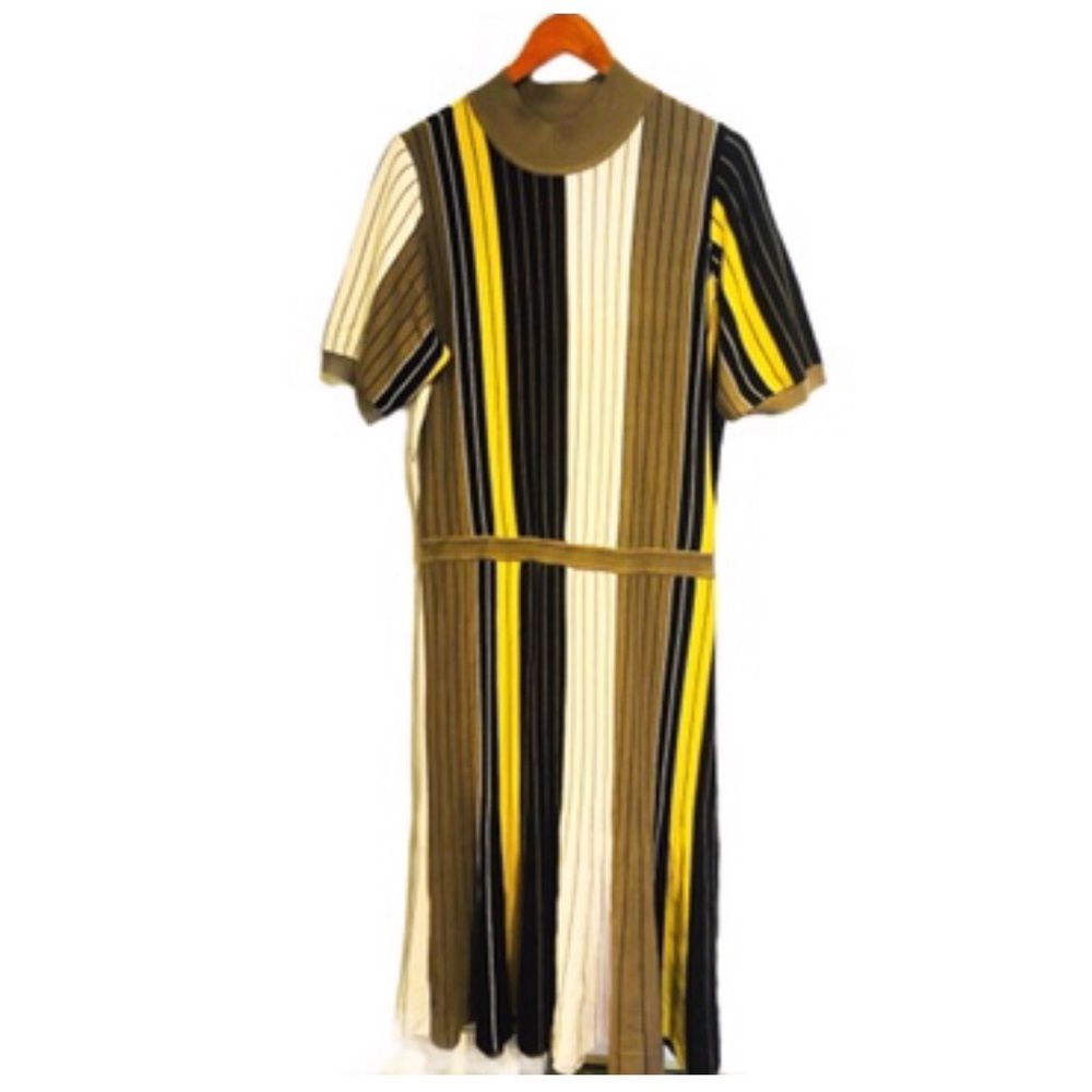 Ashley Stewart Striped Fit & Flare Knit Dress Size 14/16